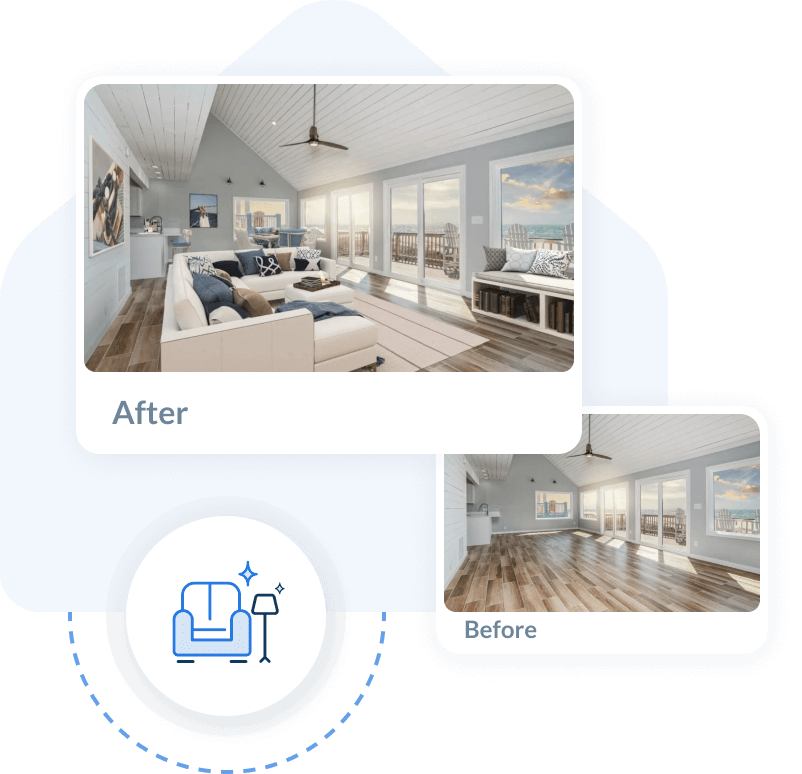 Virtual Staging before and after