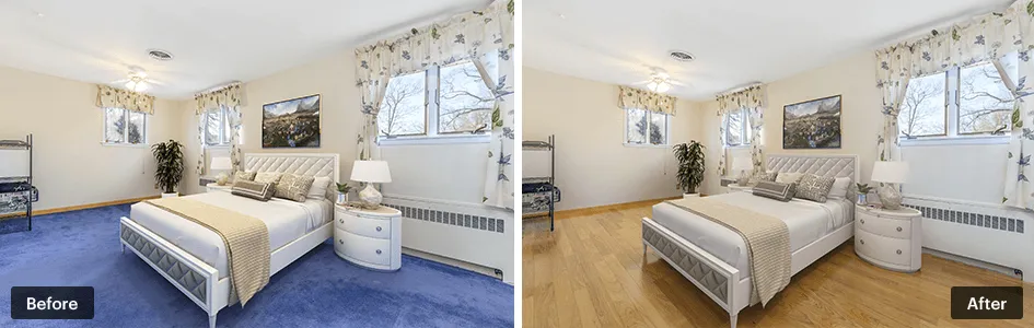 Floor change before and after