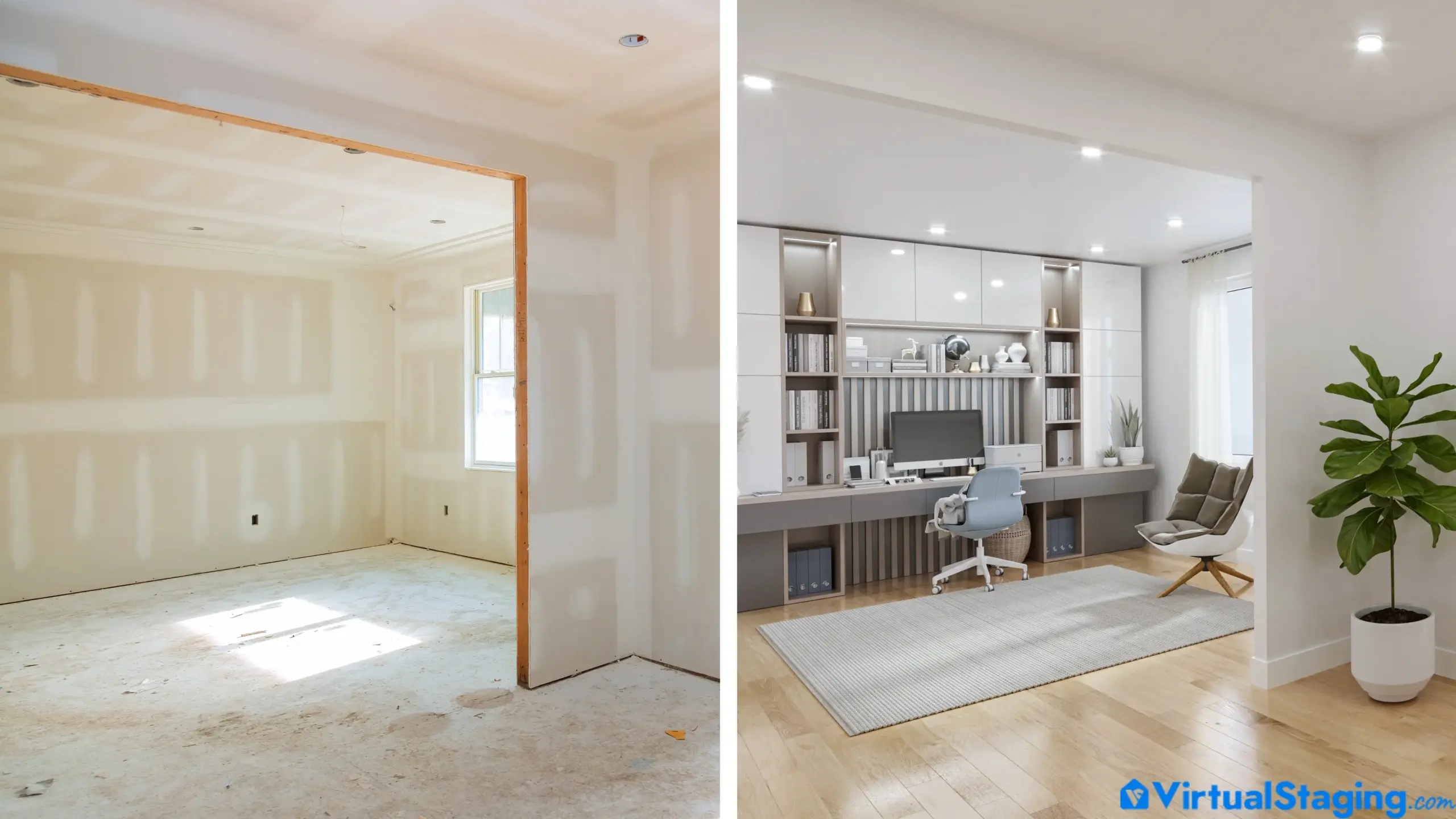 Luxury virtual staging and renovation of an office space