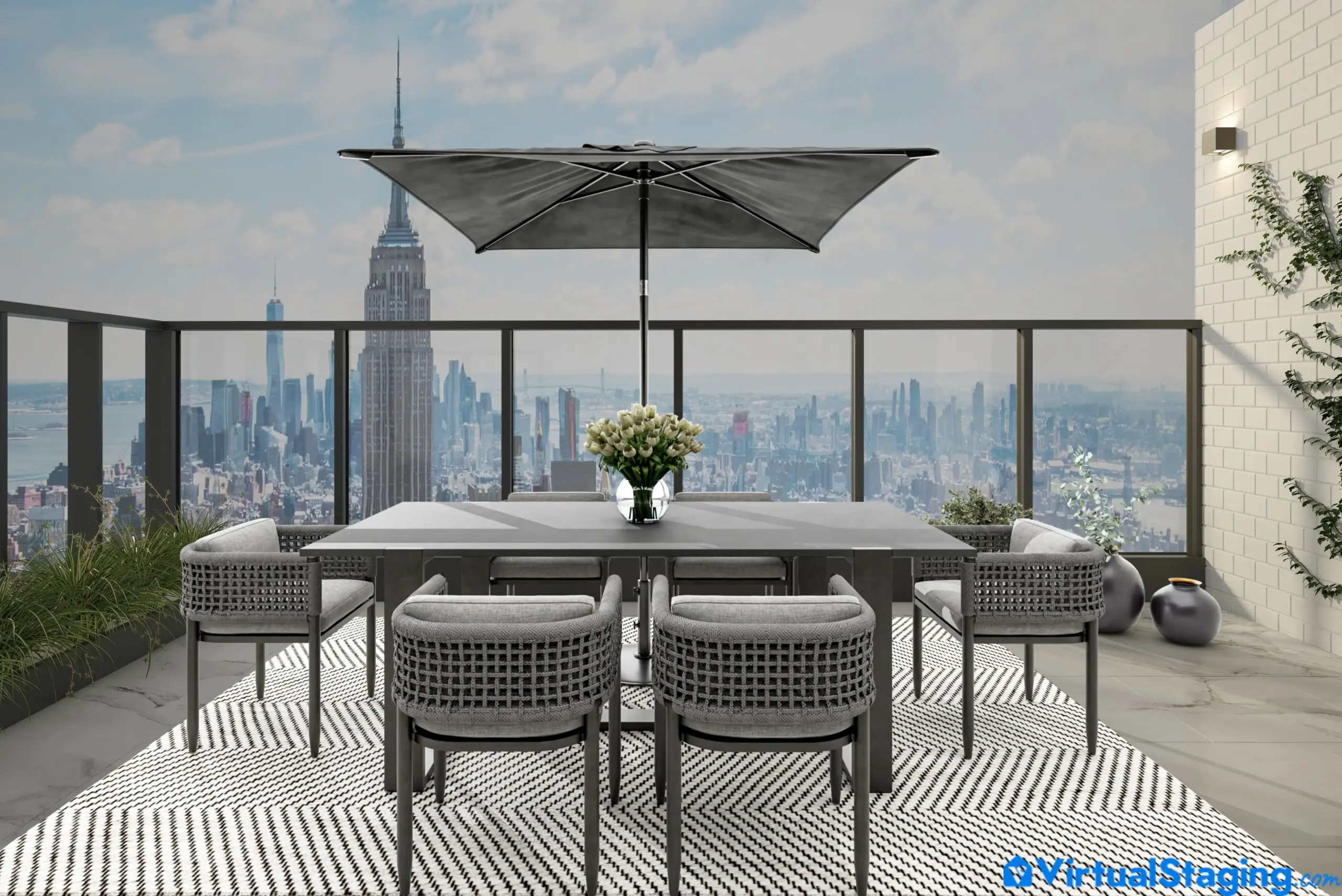 Luxury Virtual Staging of a balcony