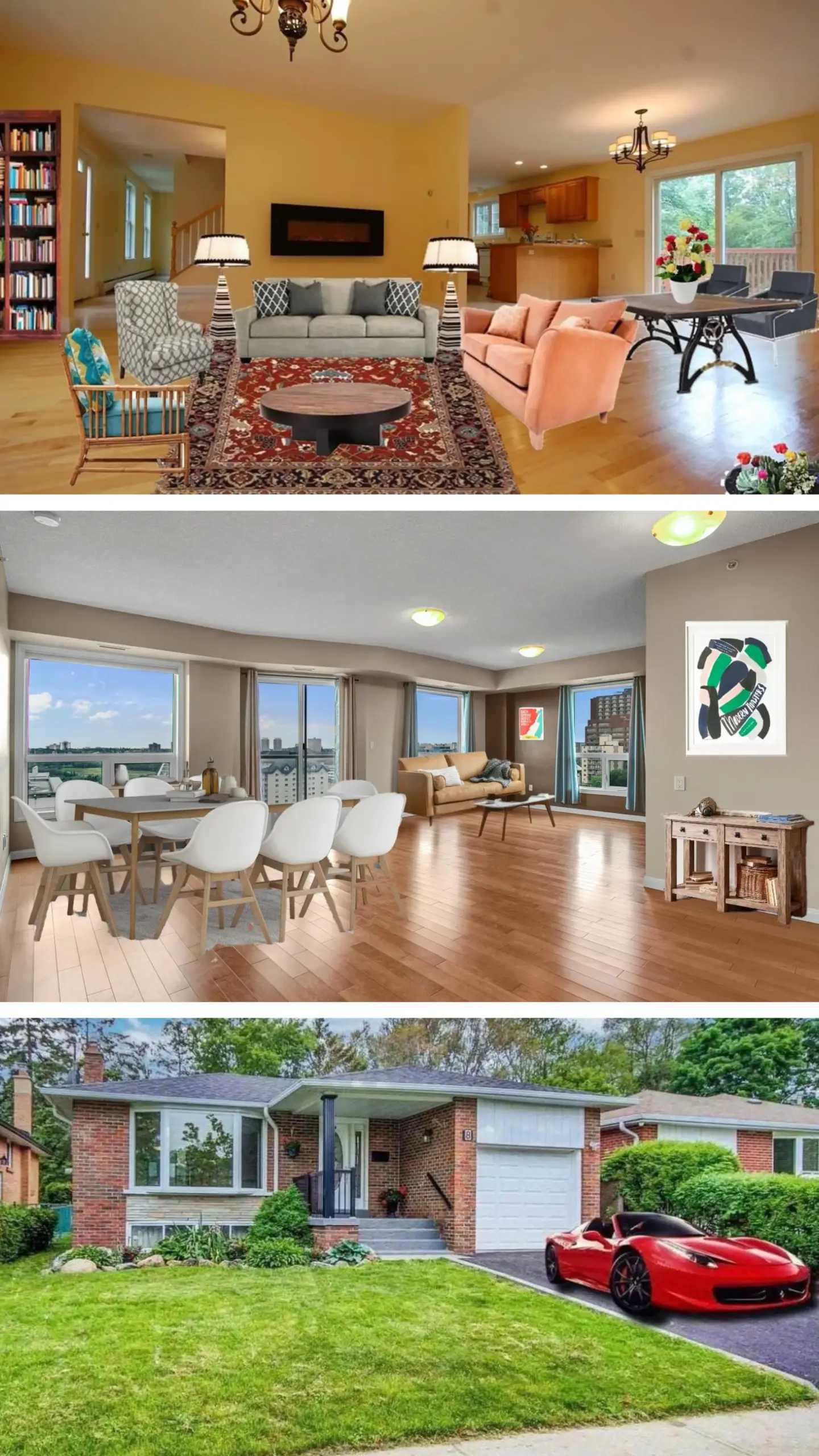 3 examples of bad virtual staging using photoshop