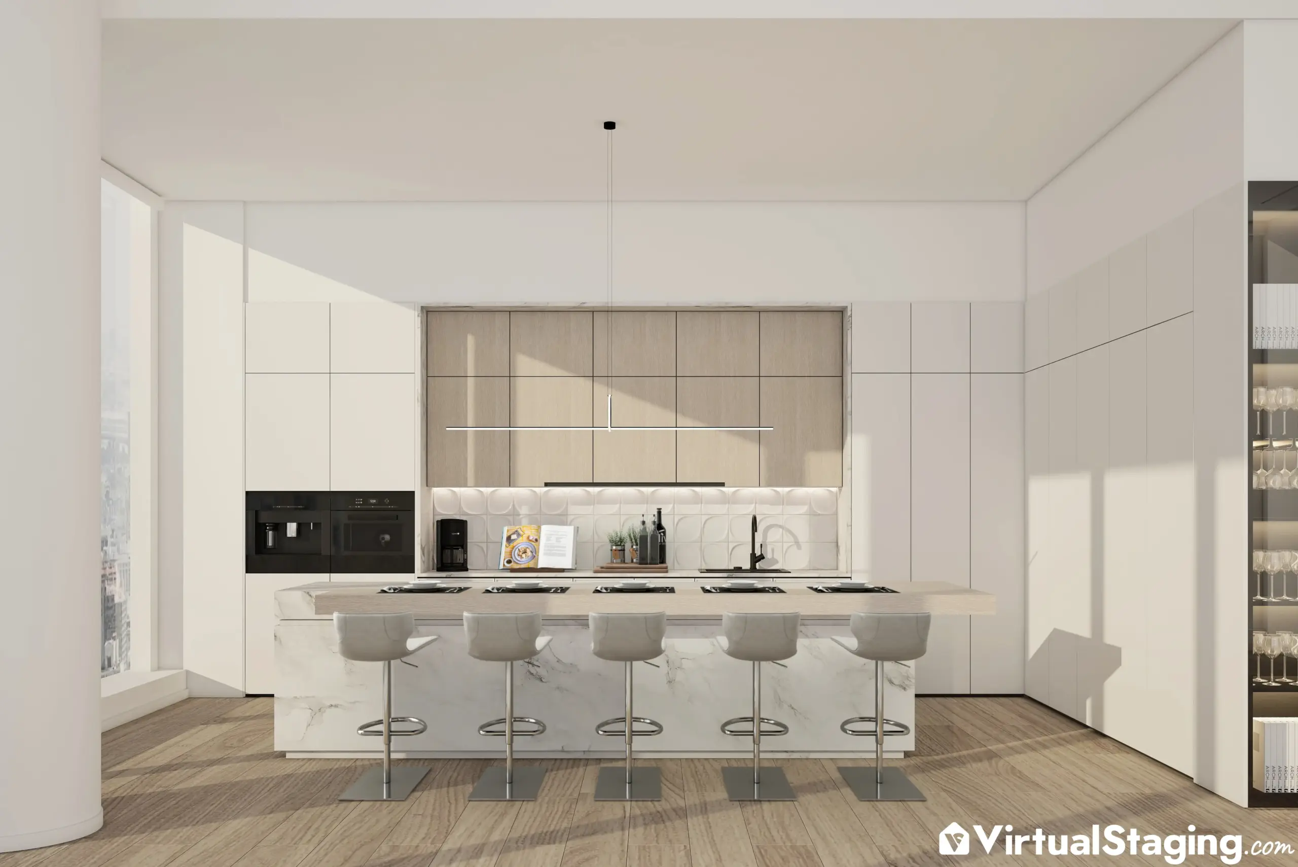 good virtual staging of a kitchen