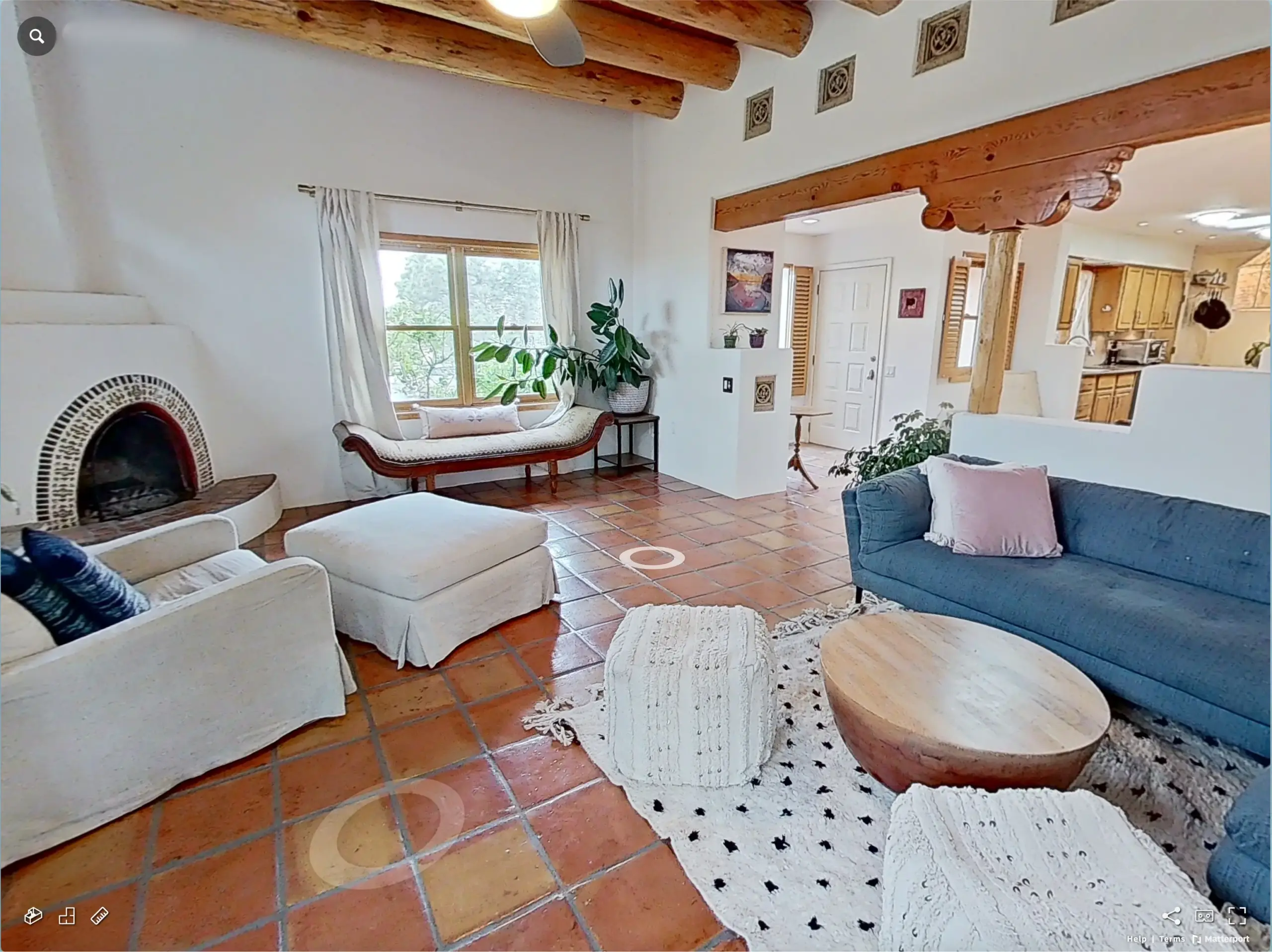 Matterport virtual tour of a cozy living room, showcasing the spacious layout and inviting atmosphere for effective real estate listing marketing.