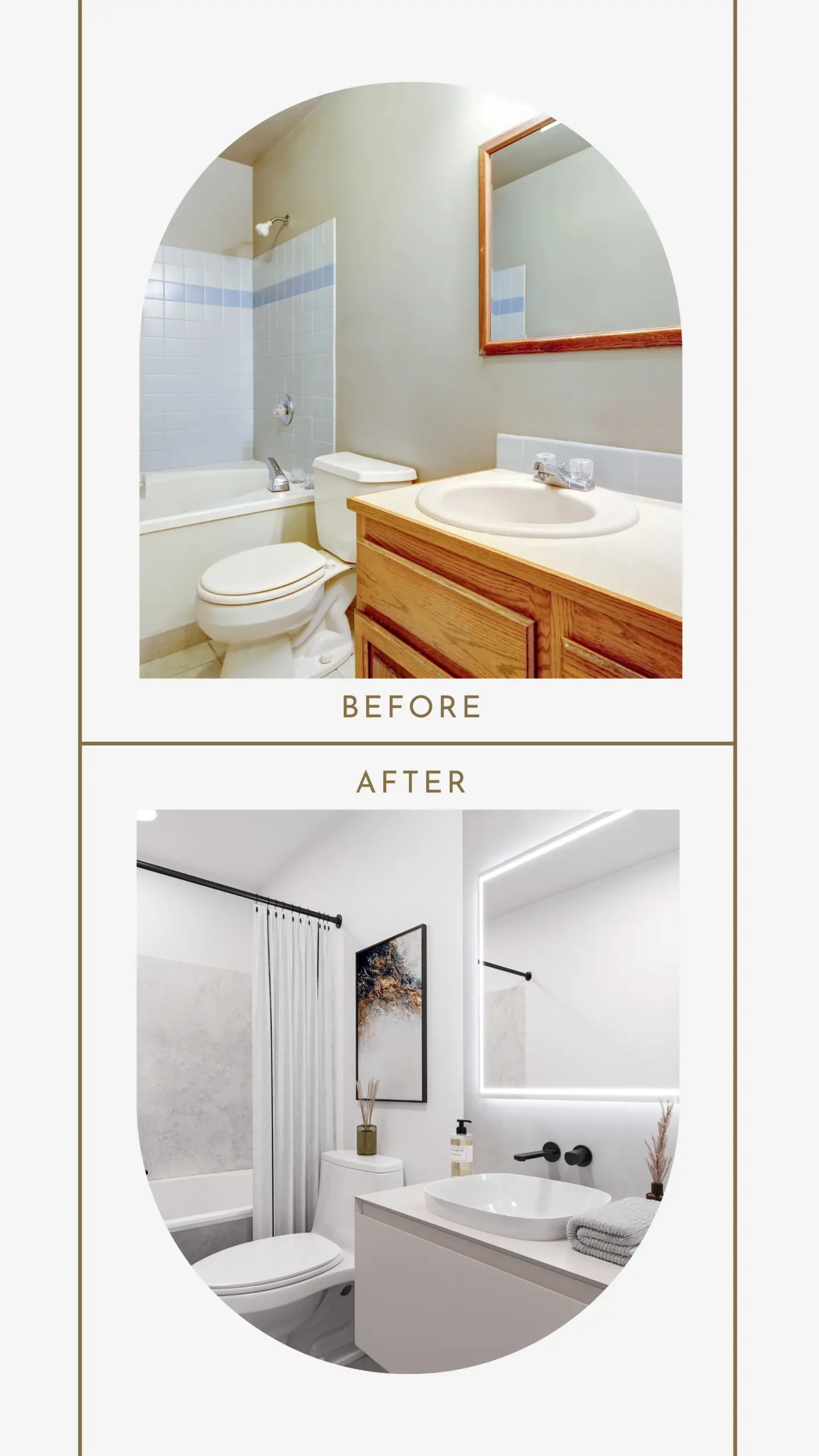 An example of a instagram story post for real estate featuring photos of virtual renovation