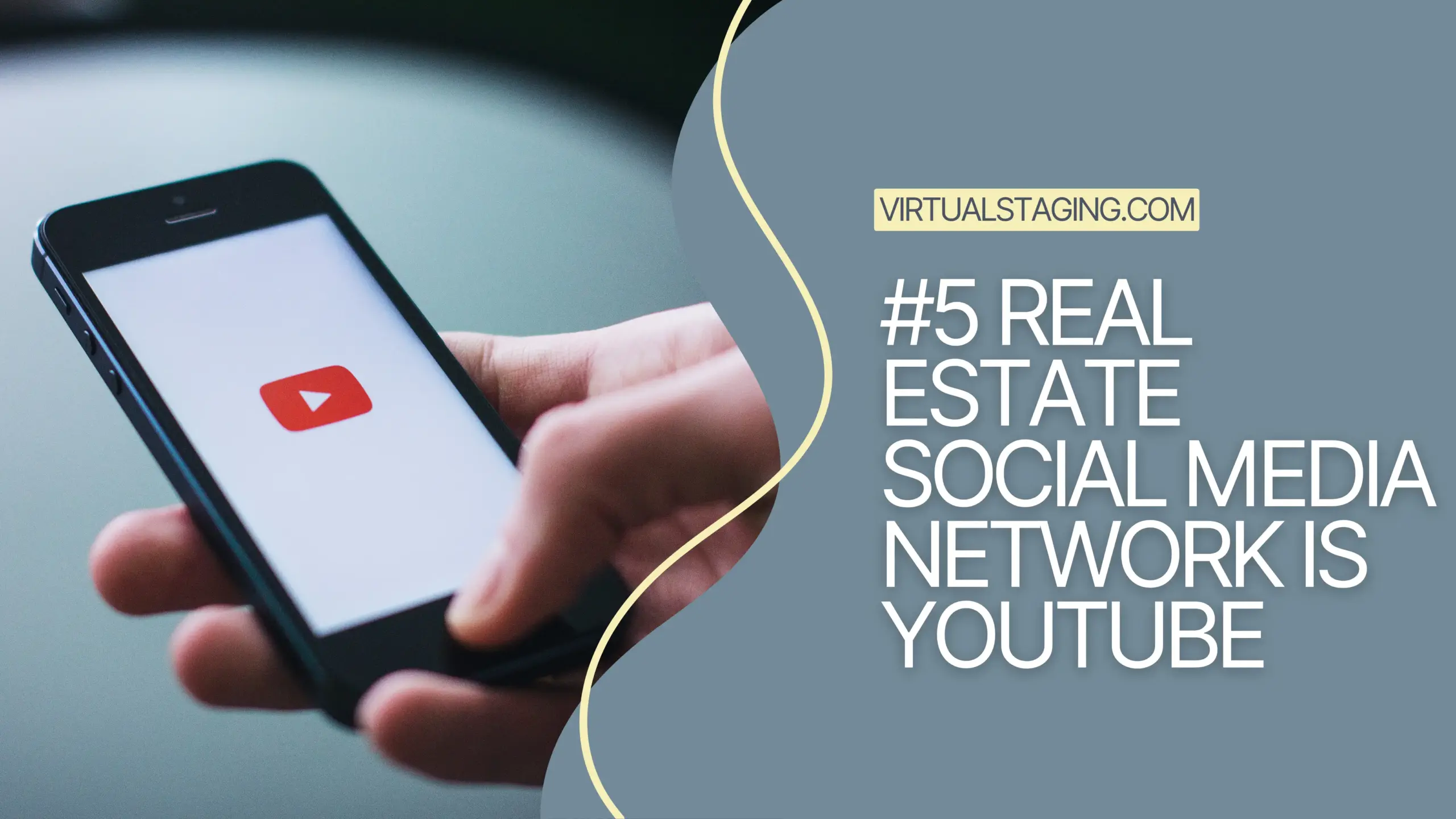 An engaging graphic illustration stating that #5 real estate social network is youtube