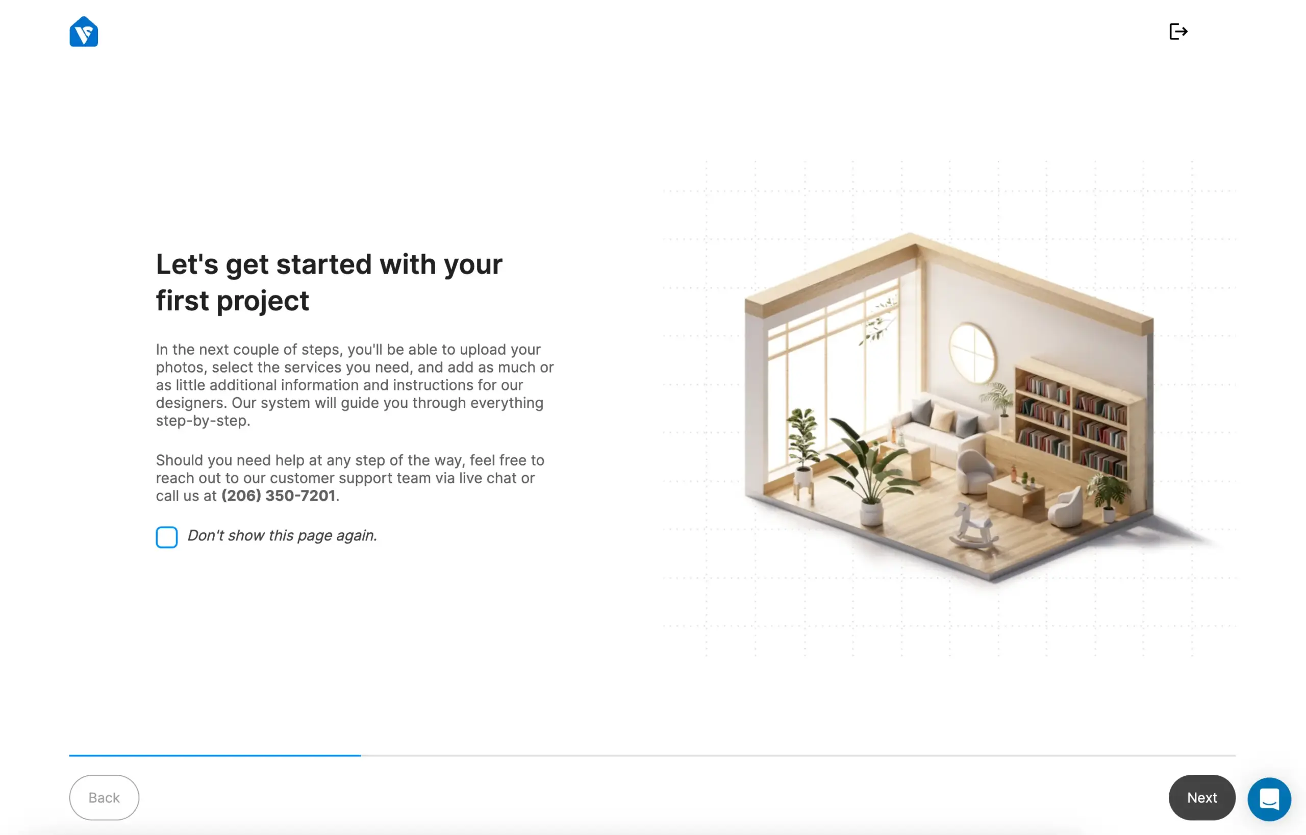 An image showing step 2 in step-by-step guide of virtually staging a home using VirtualStaging.com