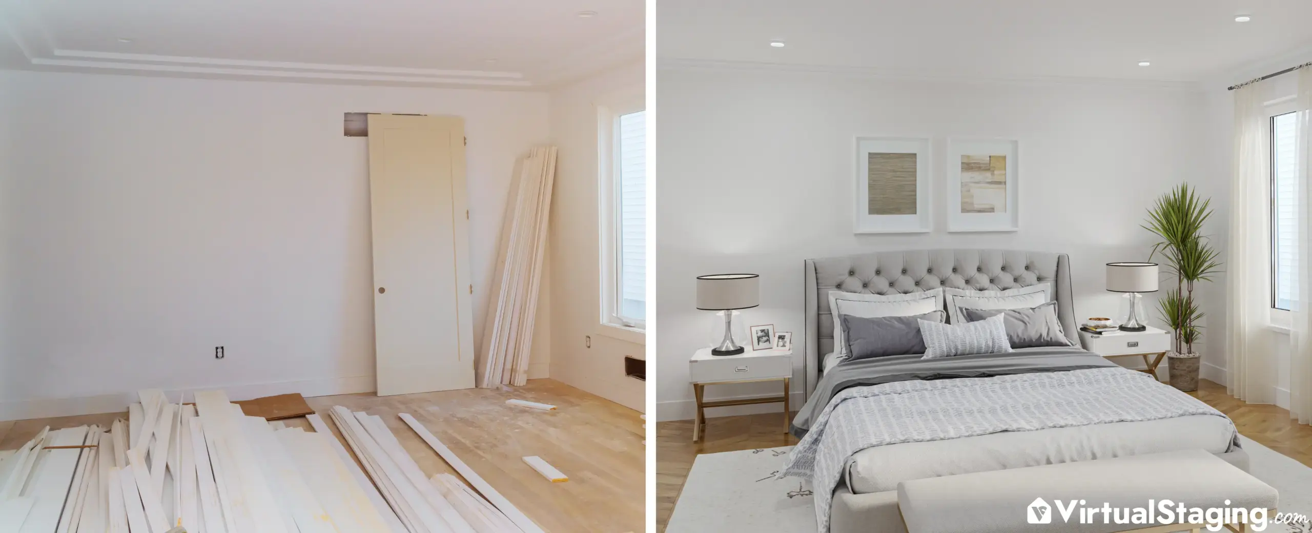 An example of digitally removing unwanted items in real estate photography