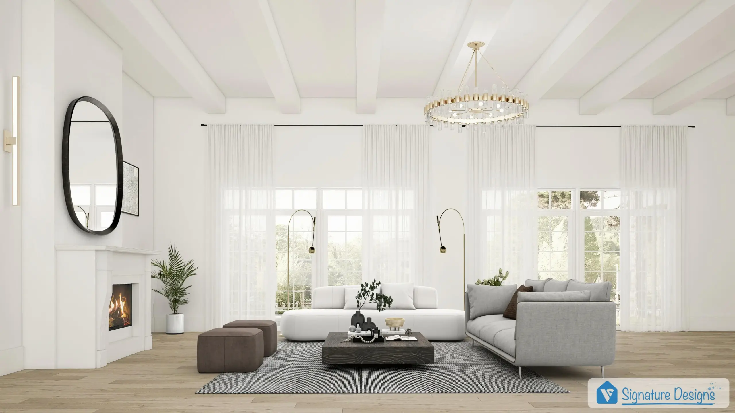 An image of virtually staged living room